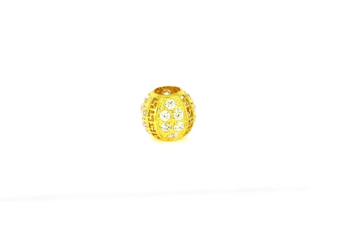 22ct 916 Hallmark Yellow Gold Spherical Slider Ball Pendant CZ FP20