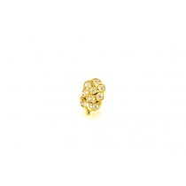 22ct 916 Yellow Gold Flower with Leave Screw Nose Stud with CZ Stones  NSS23