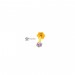22ct Yellow Gold Round Screw Light Purple Nose Stud with CZ NSS55