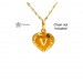 22ct 916 Yellow Gold Light Matt and Shiny Heart Initial 'V' Pendant IP51