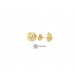 22ct 916 Yellow Gold Round Stud With Rhodium Earrings  SE176
