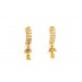 22ct 916 Yellow Gold Half round Tops Dangle Earrings with White CZ TE89